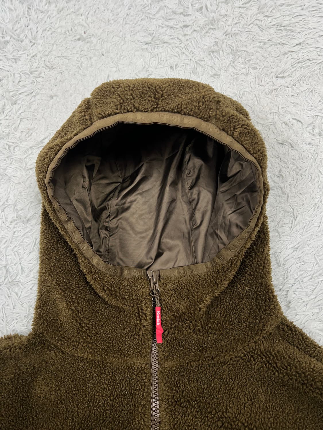 코닥 남성 미니로고 플리스 오버핏 자켓 카키 상품이미지3