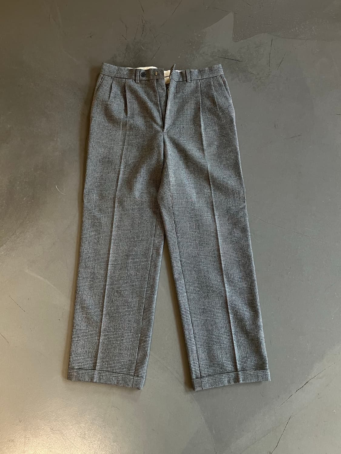 빈티지 체크 패턴 울 팬츠 30-31 상품이미지1