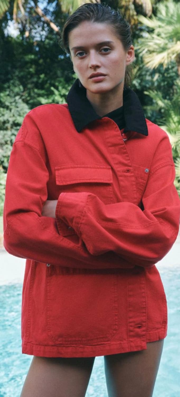 새상품) 자라 배색칼라 워크재킷 상품이미지1