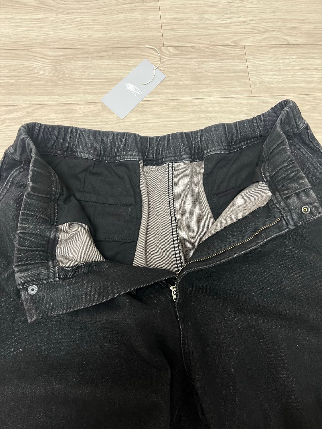 빔즈 / 배기 데님 하프 팬츠 블랙 / M 상품이미지7