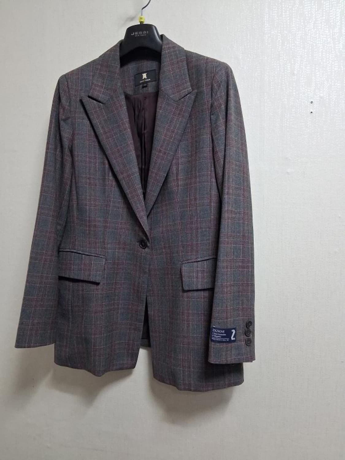 JOINUS PREMIUM 100% 순모체크쟈켓 피트77 여유있게는 66 상품이미지1