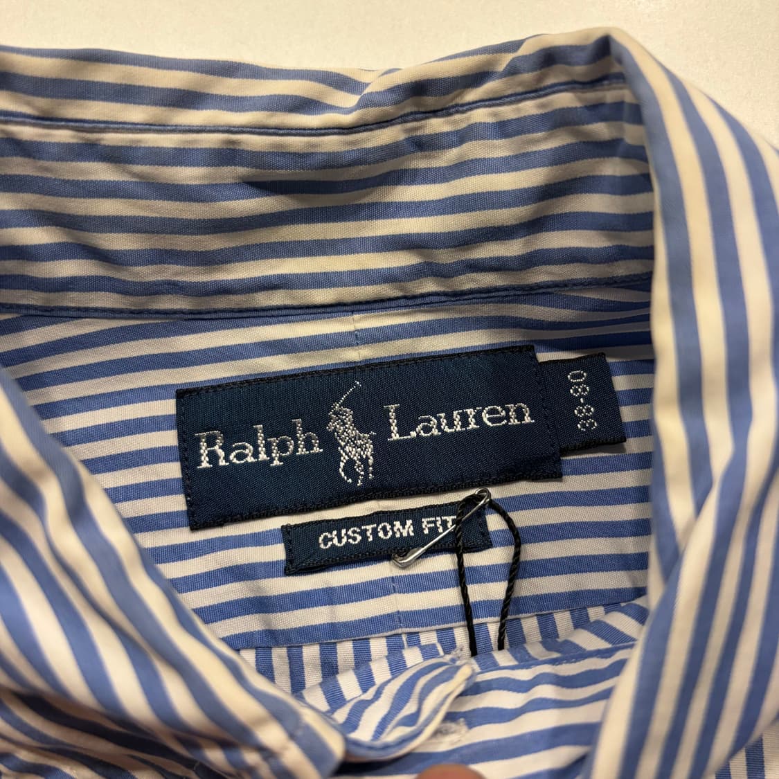 [M] 폴로 랄프로렌 커스텀핏 스트라이프 셔츠 블루 D5 상품이미지5