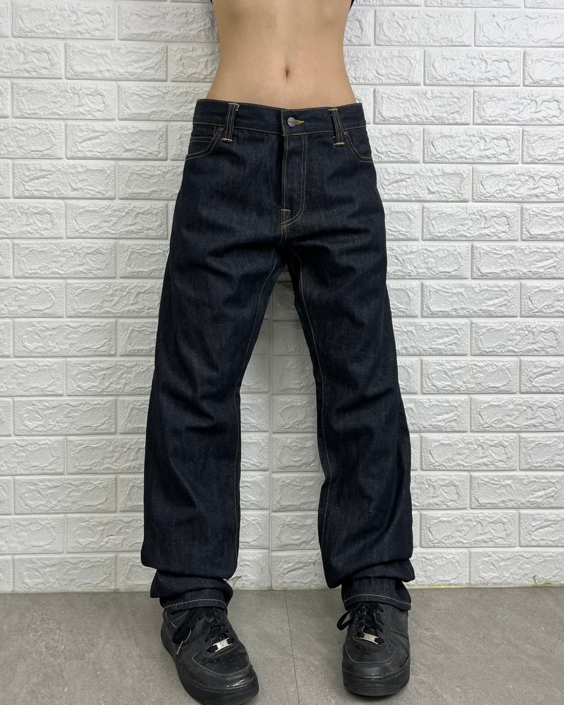 칼하트 옐로스티치 흑청 데님팬츠 36-32 상품이미지3