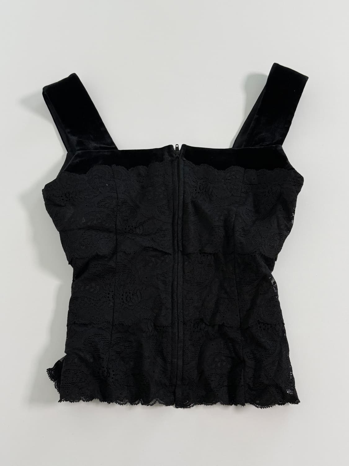빈티지 블랙 슬리브리스 레이스 나시 페어리 아카이브 상품이미지3