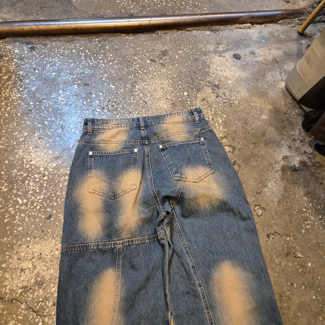 32인치 절개패턴 워싱 와이드데님팬츠  상품이미지7