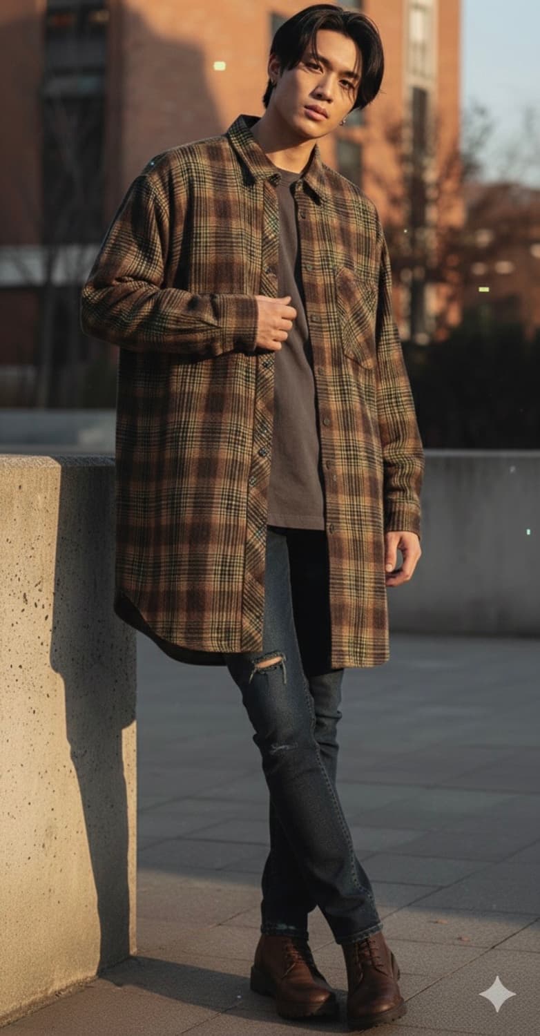 아더에러 오버사이즈 루즈핏 체크 셔츠 울 ADERERROR 상품이미지1