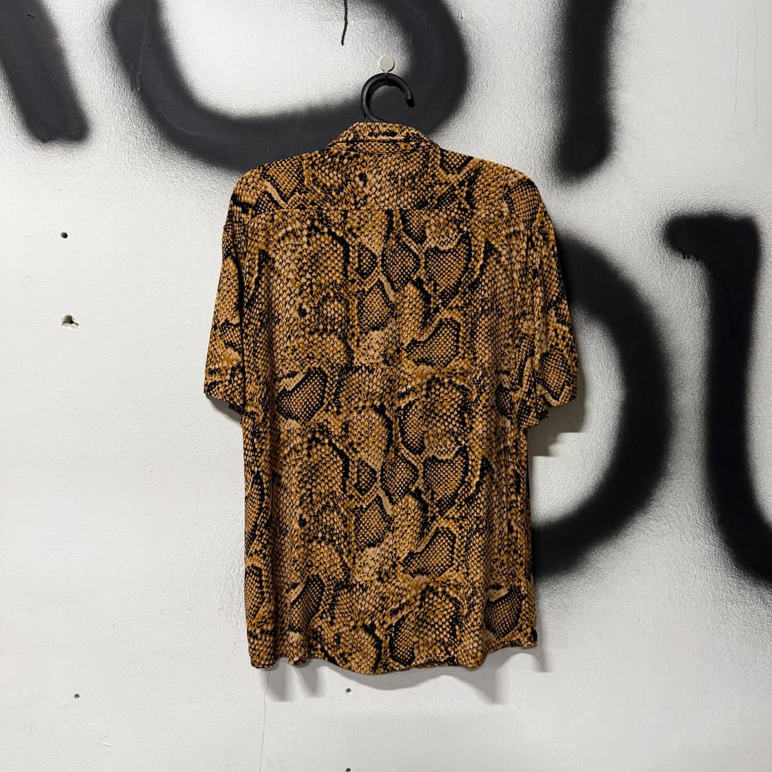 VTG 빈티지 파에톤 파이톤 패턴 폴리 반팔 셔츠 상품이미지2