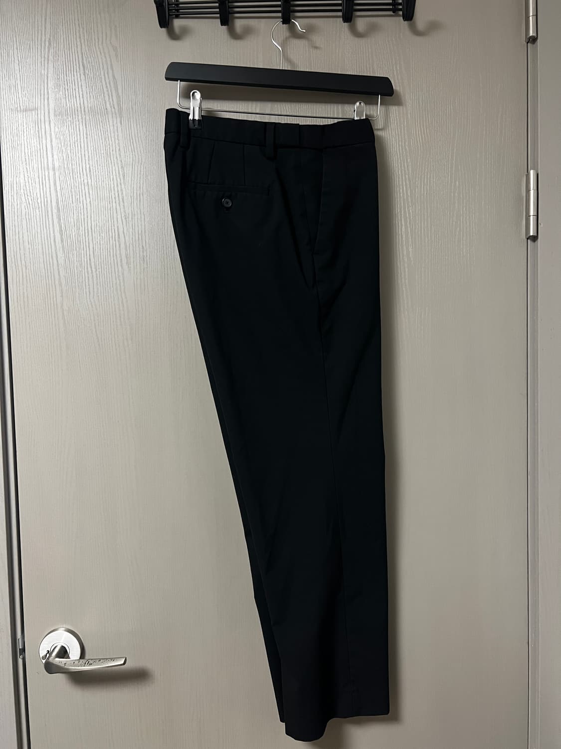 라이트웨이트 세미 와이드 히든 밴딩 슬랙스 블랙 31 상품이미지4