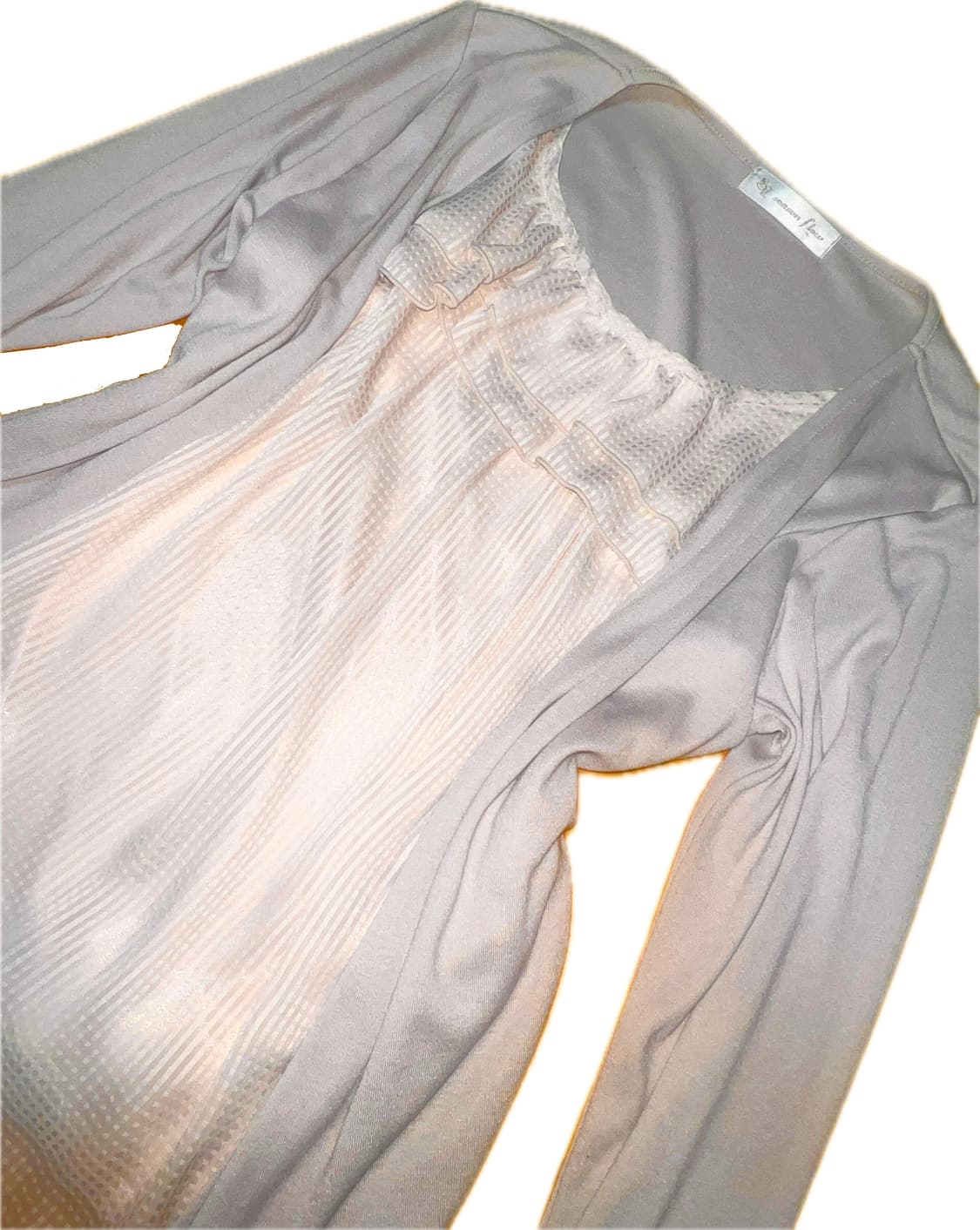 스즈코 빈티지 / 모리걸 살구 체크 프릴 롱슬리브탑 상품이미지2