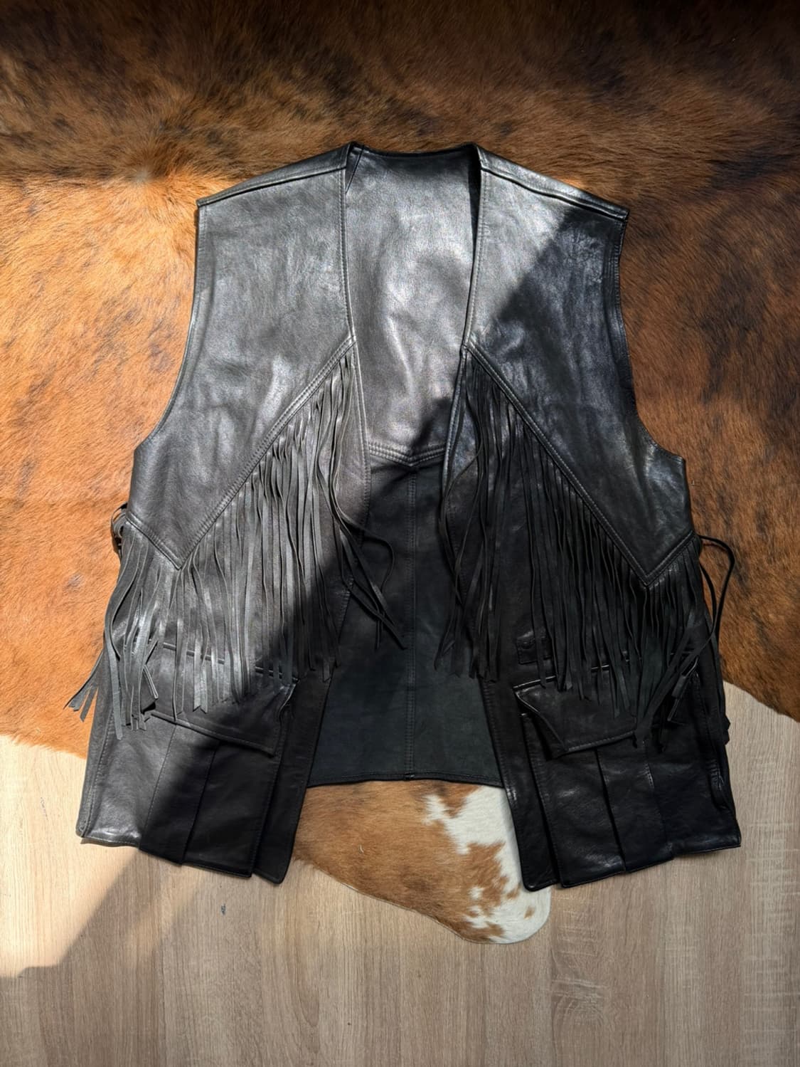 시스템 웨스턴 프린지 레더 베스트  상품이미지1