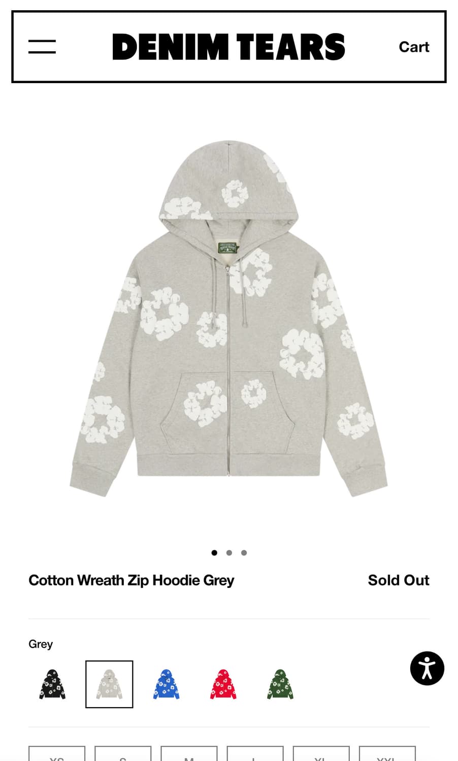 Cotton Wreath Zip Hoodie Grey 상품이미지1