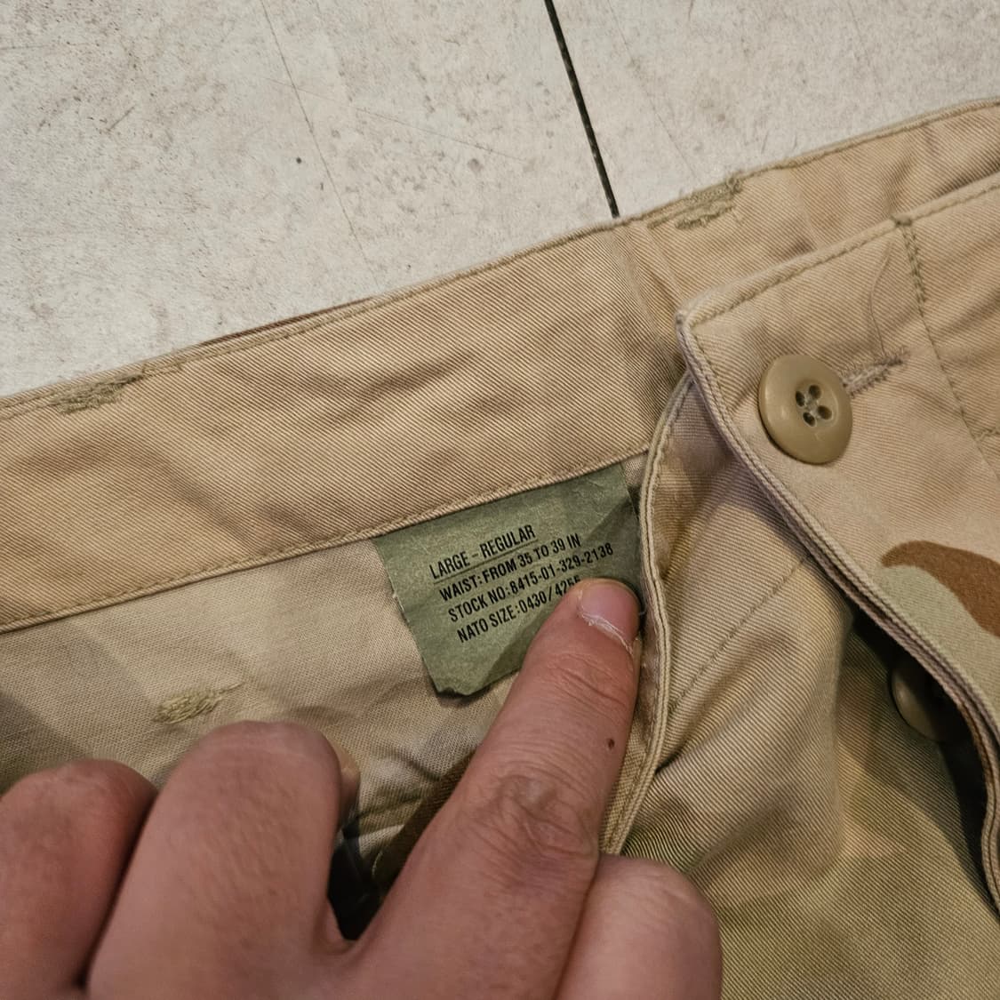 L/r미군 데저트카모 코튼 팬츠 s급 상품이미지4