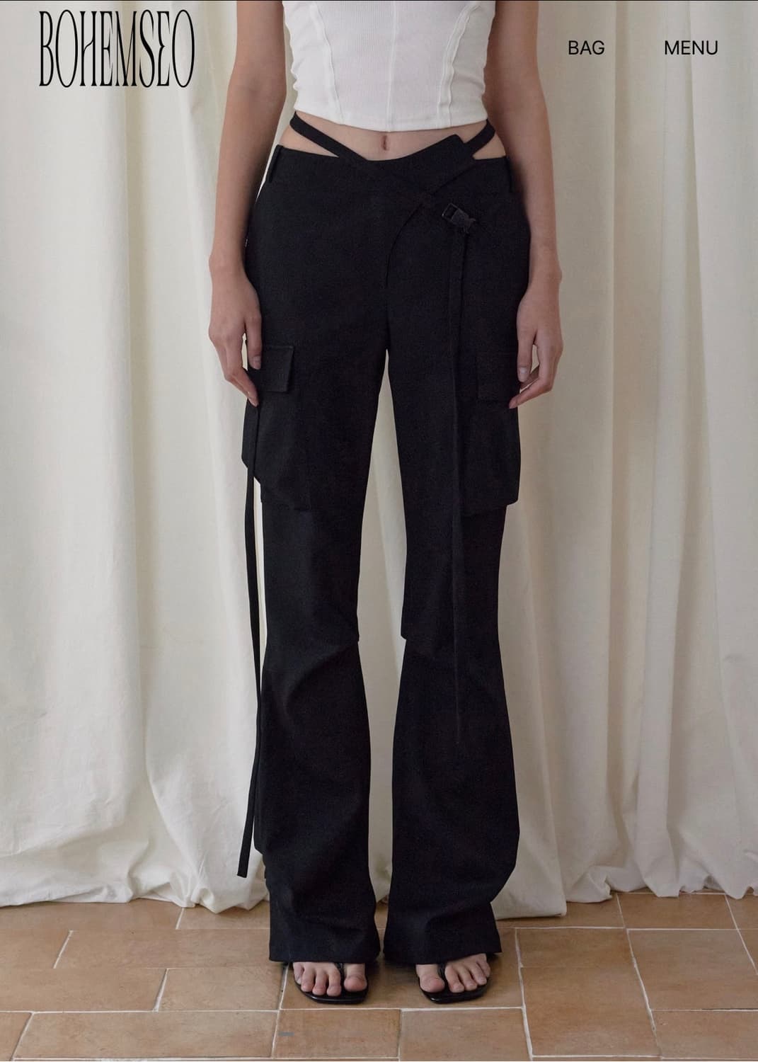 보헤미안서울 HEMLINE TUCK CARGO PANTS 상품이미지1