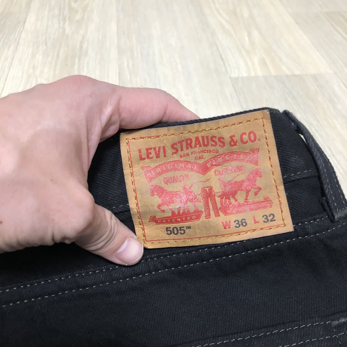 (36) 리바이스 Levi's 505 레귤러핏 블랙 데님 블랙진 상품이미지7