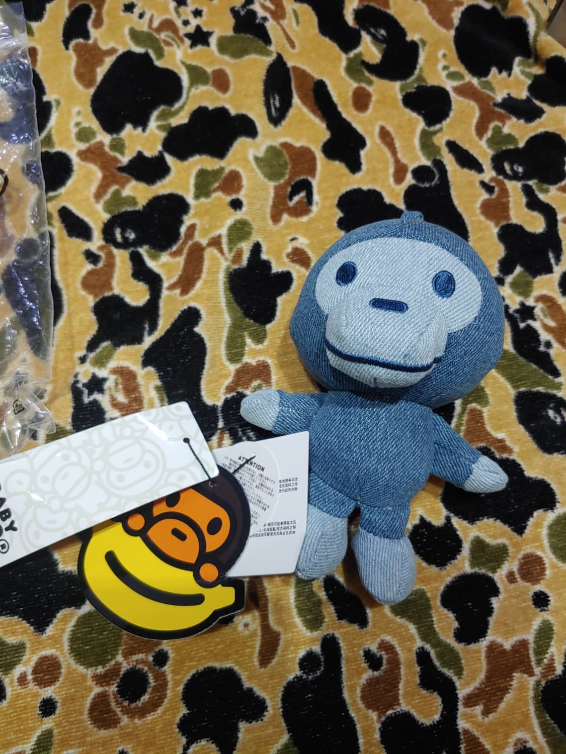 [os] 베이프 베이비마일로 데님 플러쉬돌 키링 상품이미지6