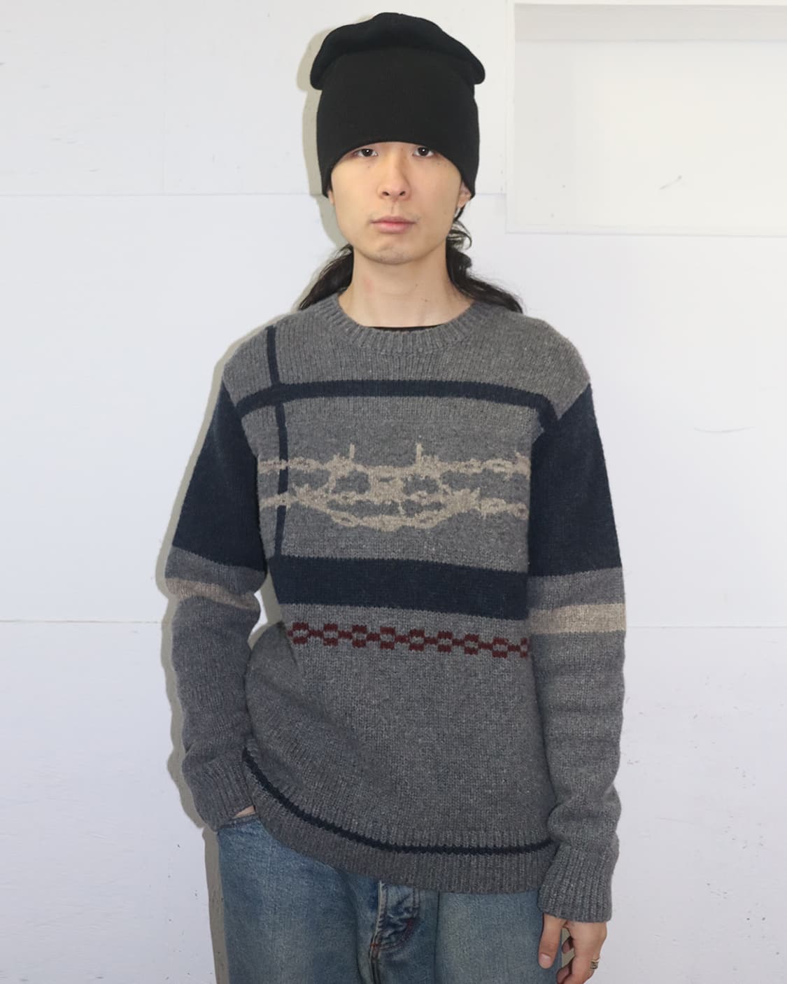 언더커버 15AW 와이어 크루넥 니트 스웨터 상품이미지1