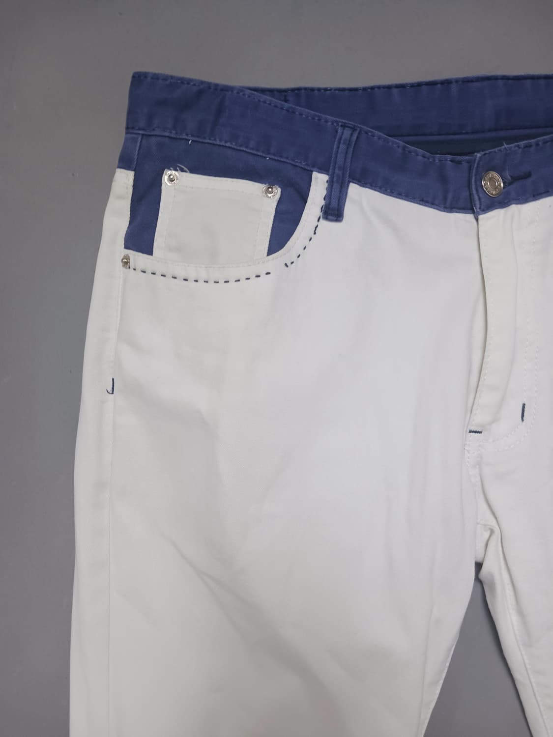 [34] 돌체앤가바나 화이트/블루 레이어드 면바지 상품이미지2