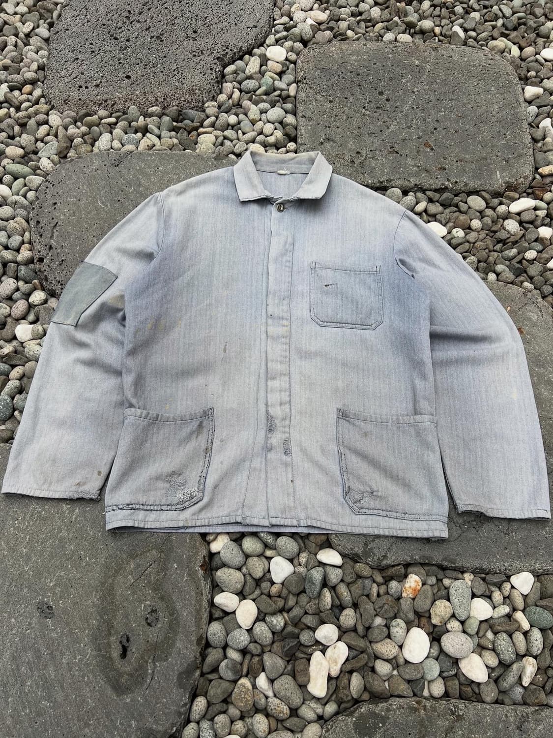 OLD EURO VINTAGE HBT GREY 패치워크 빈티지워크자켓 상품이미지1