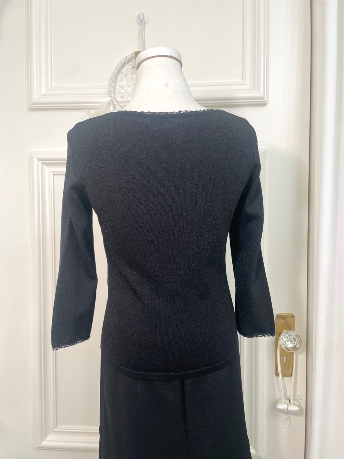 black crystal button glitter slim cardig 상품이미지5