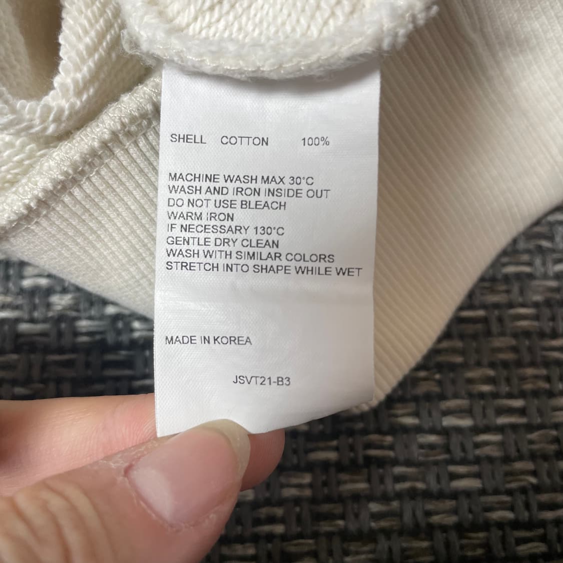 비바스튜디오 미니로고 아이보리 맨투맨 M 상품이미지6