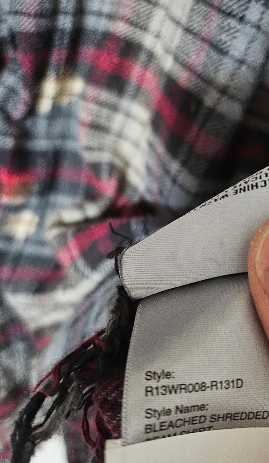 R13 BLEACHED SHREDDED SEAM SHIRT XL 상품이미지3