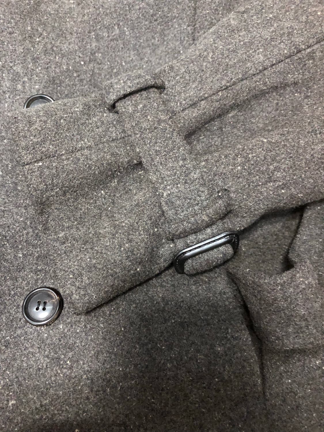 모아이코 가죽카라 벨트 더블코트 L 상품이미지6