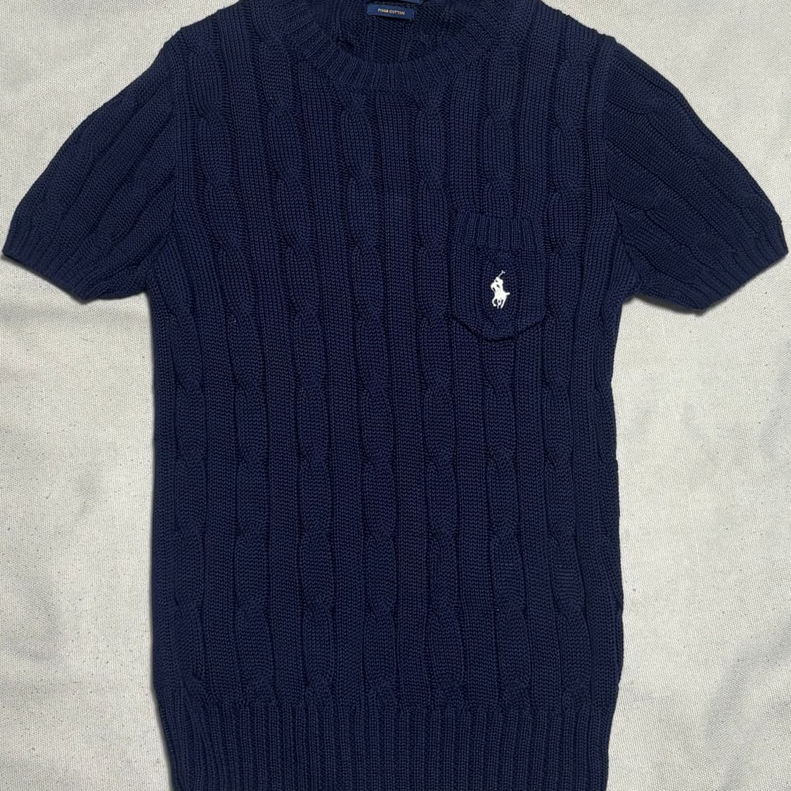 🫶🏻 폴로 랄프 로렌 여성용 네이비 반팔 니트🫶🏻 상품이미지1