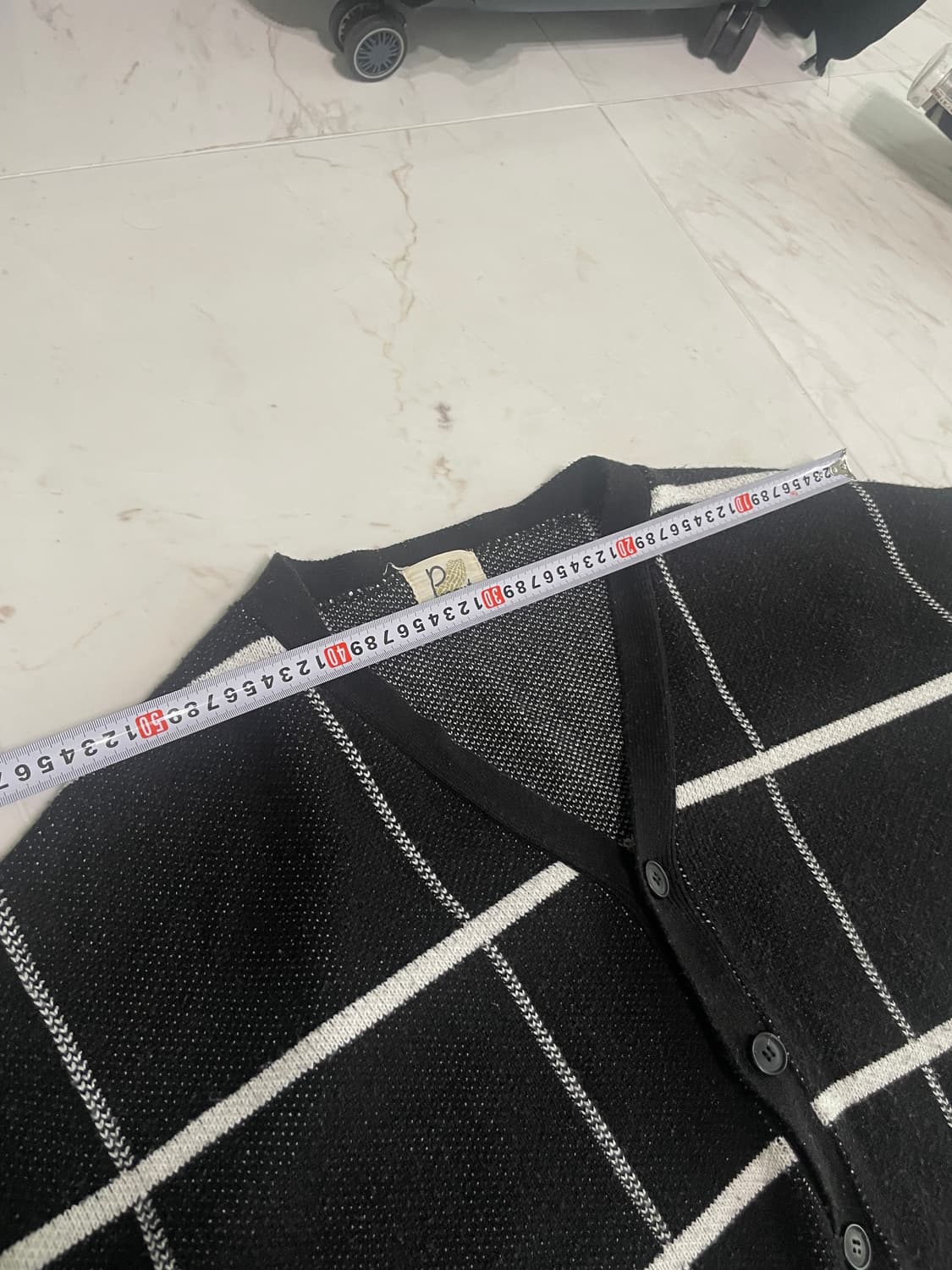 빈티지 체크 가디건 블랙 L-XL 상품이미지5