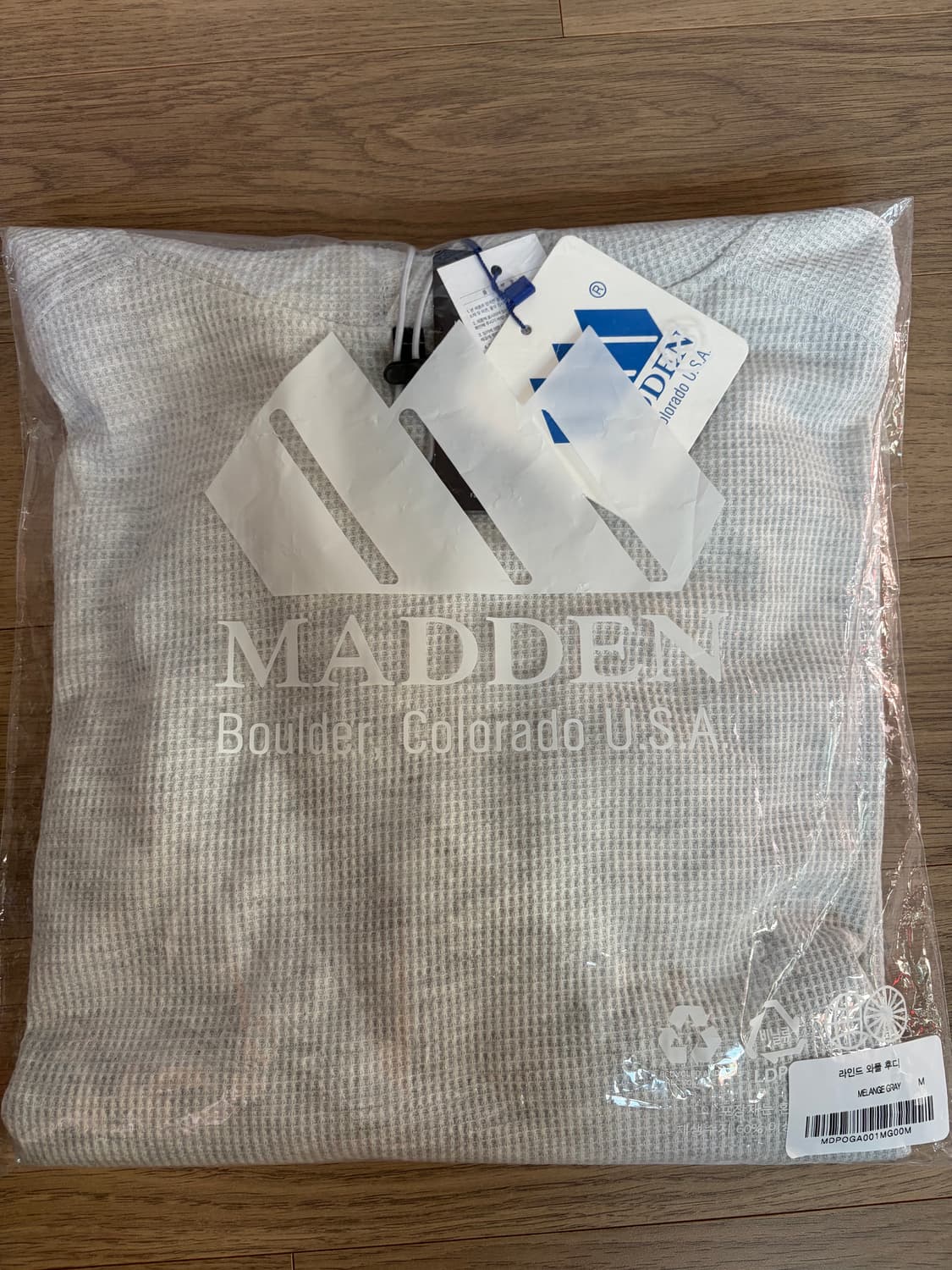 매든 라인드 와플 후디 멜란지그레이 상품이미지3