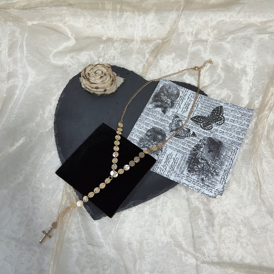 빈티지 Y-넥타이 십자가 쿠바체인 목걸이 상품이미지2