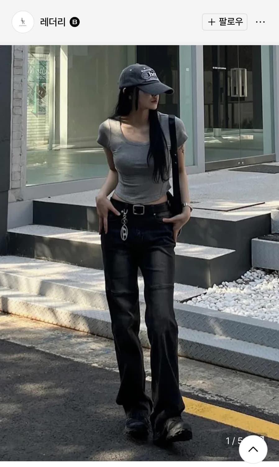 (S) 레더리 빈티지 콘트라스트 부츠컷 데님 [BLACK] 판매 상품이미지5