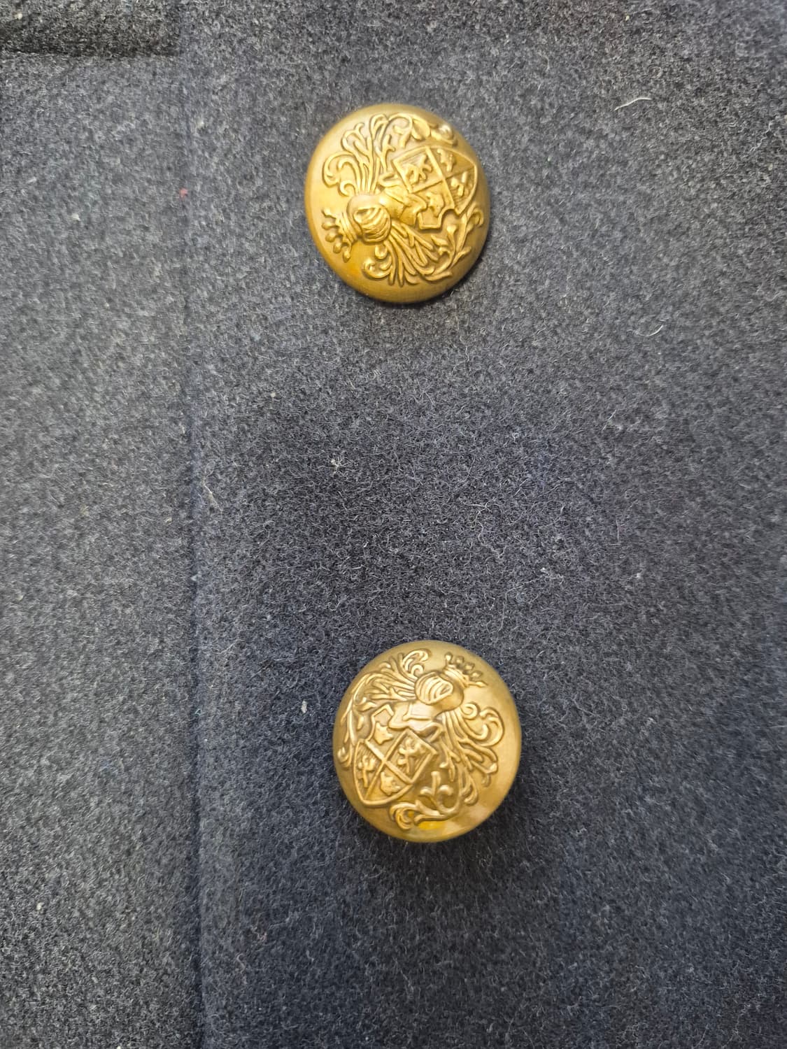 발망 디자인 모직 네이비 더블코트 상품이미지6