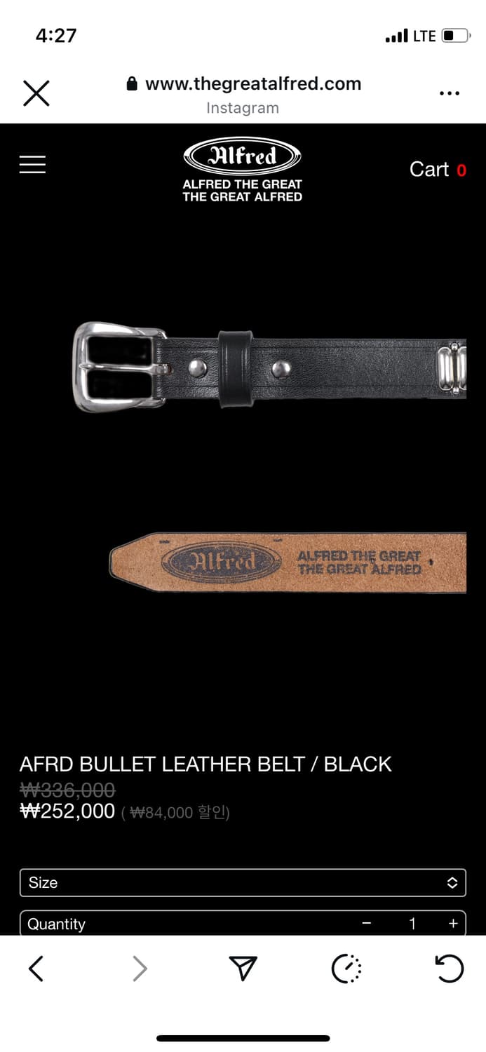 알프레드)AFRD BULLET LEATHER BELT / BLACK 상품이미지4