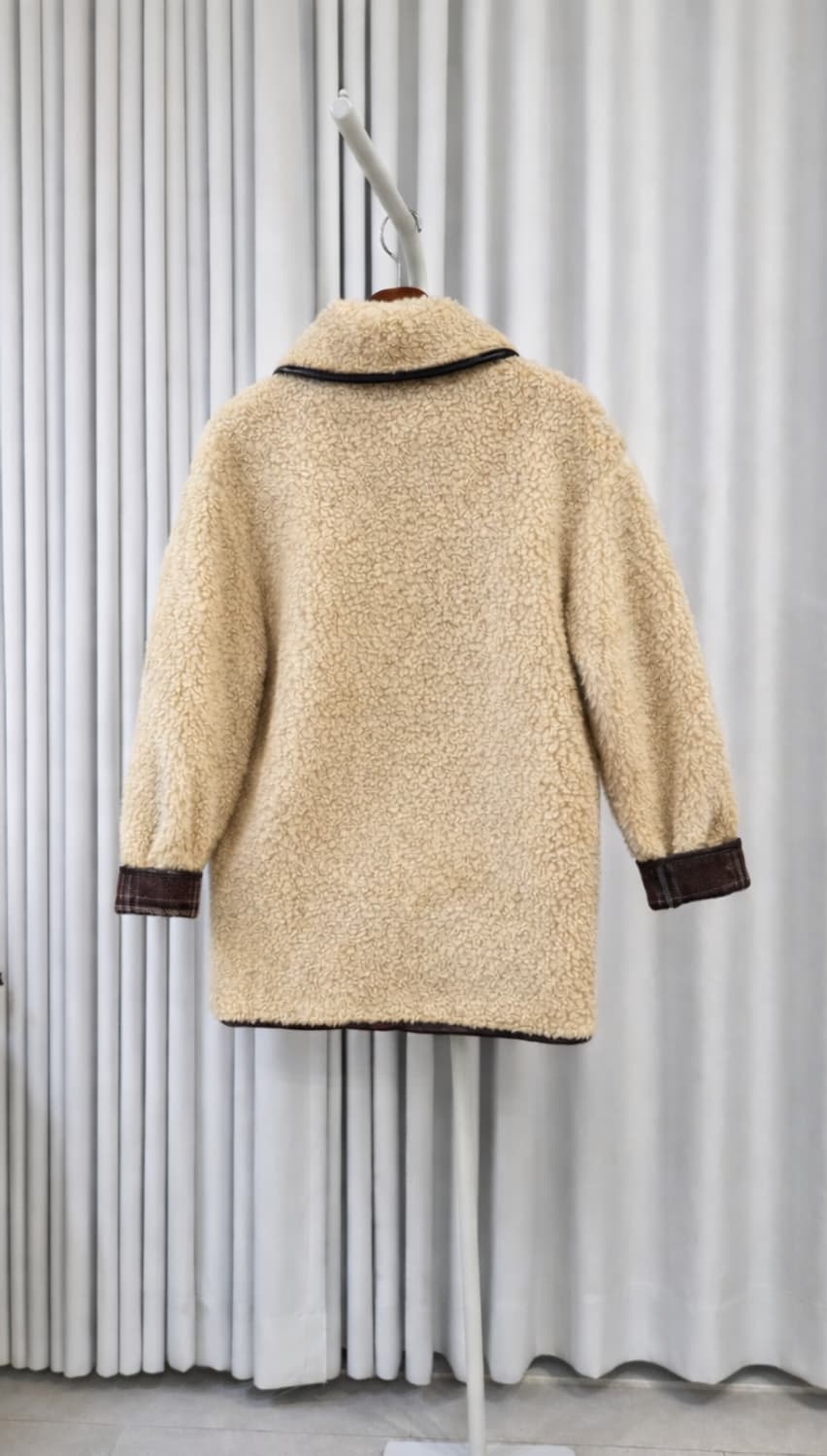 앤오르 EN OR. 양털 더플 재킷. 크림 아이보리 상품이미지2