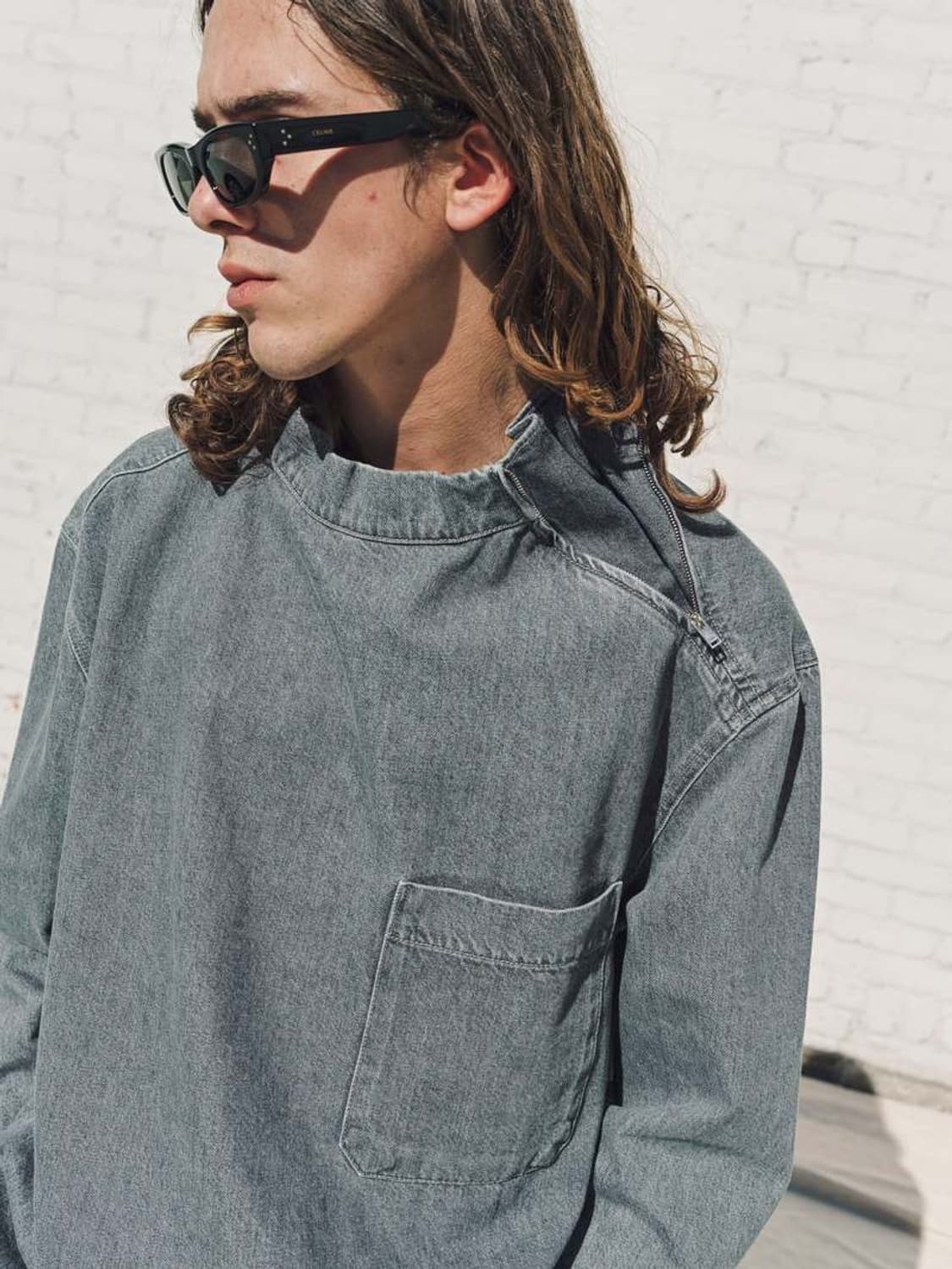 르메르 지퍼 데님 셔츠 탑 스톤그레이 / XXS 상품이미지4