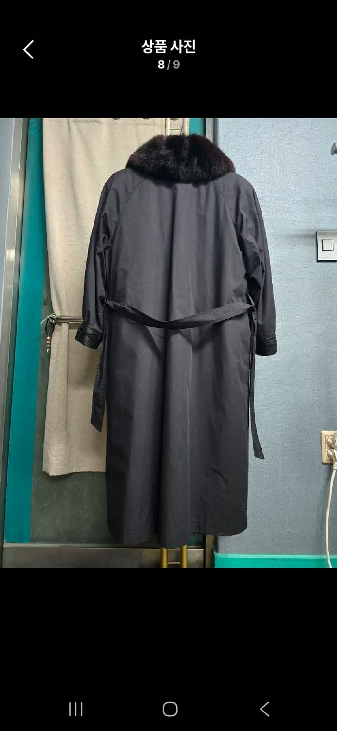 밍크털 블랙 롱 코트 상품이미지8