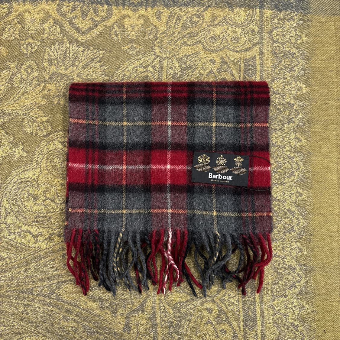 바버 컨트리웨어 스코틀랜드 메이드 타탄체크 램스울 머플러 N266 상품이미지1