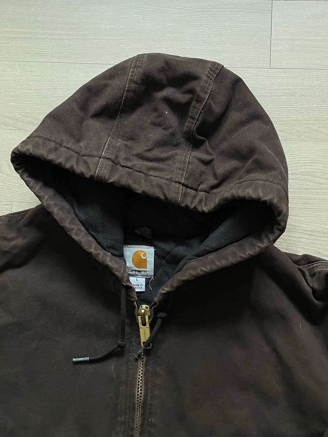 칼하트 j130 DKB 다크 브라운 액티브 자켓 샌드스톤 상품이미지4