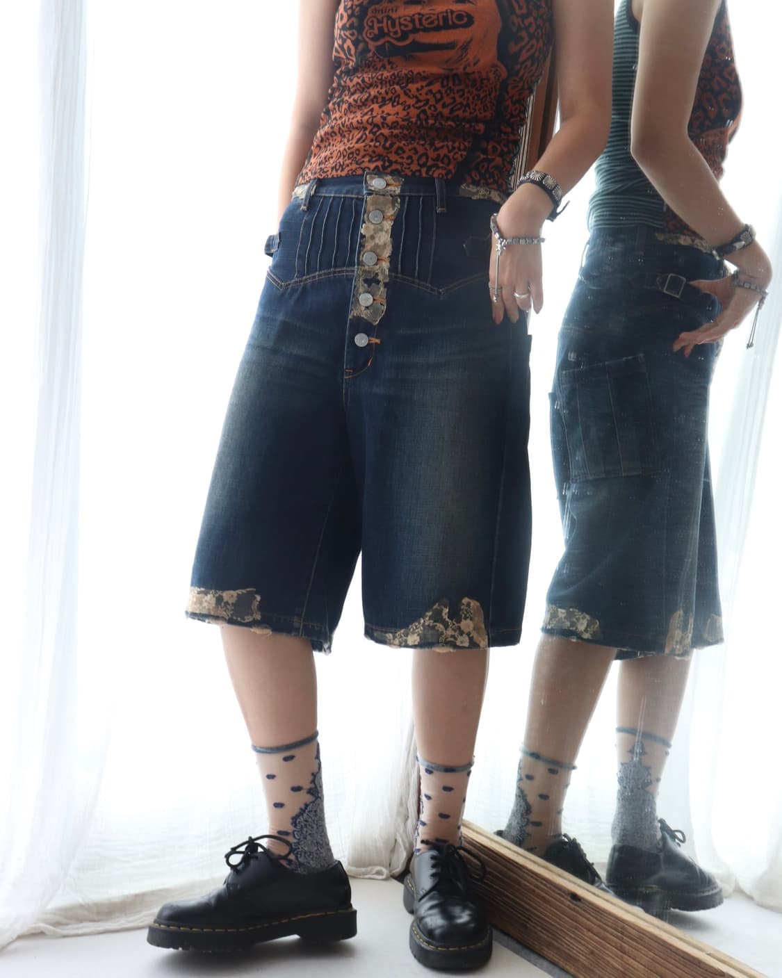 [Sunao Kuwahara] Lace Trimming Pants 상품이미지1