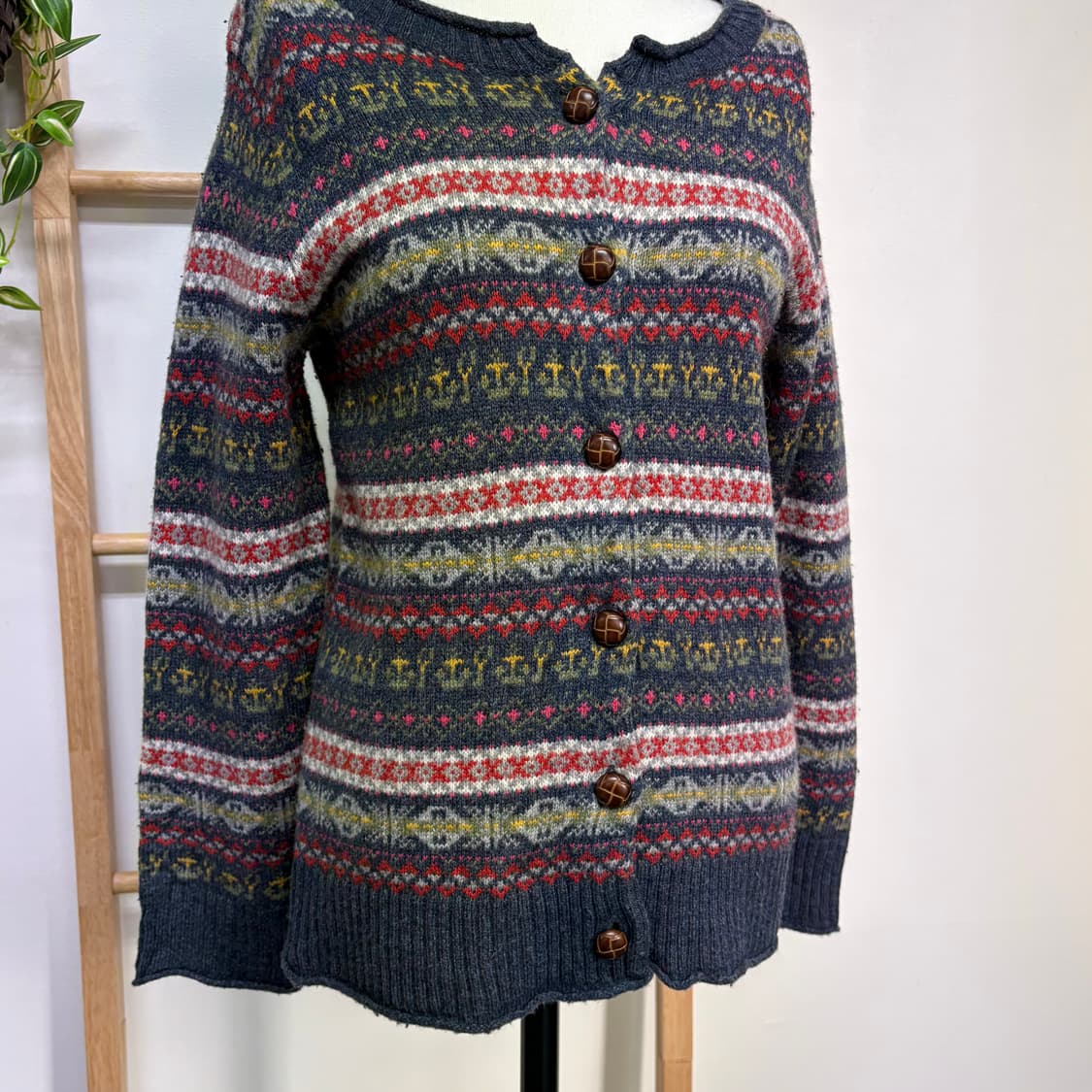 JPN/ 페어아일니트가디건 모리걸가디건 빈티지가디건 상품이미지5