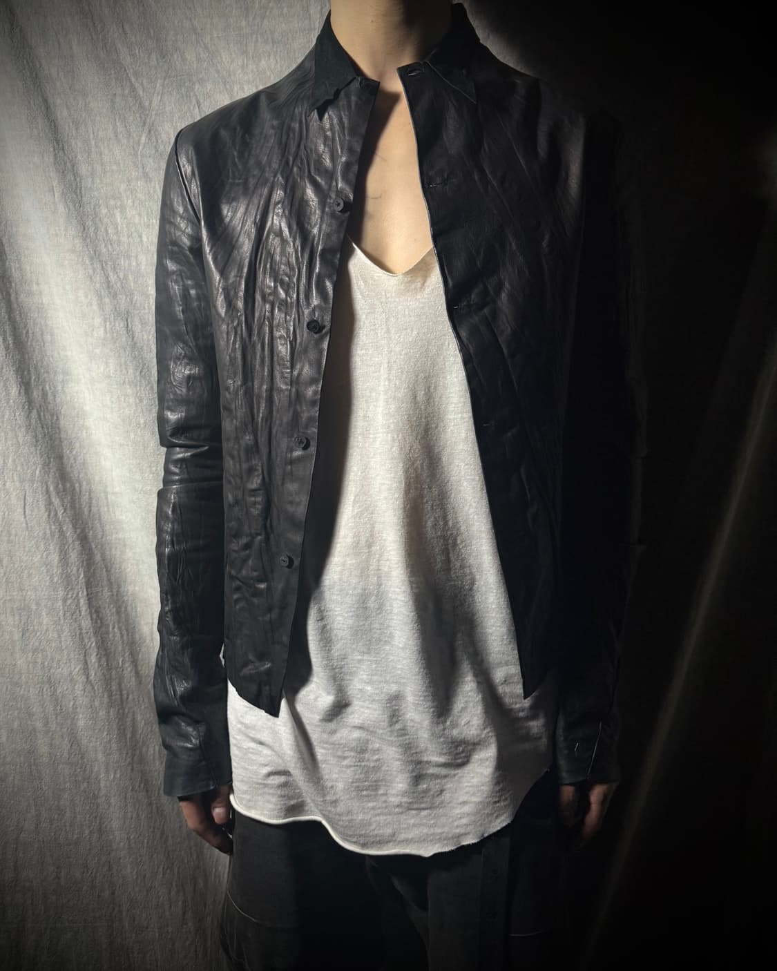 m.a+ Lamb Leather Wrinkle Shirt Jacket 상품이미지1