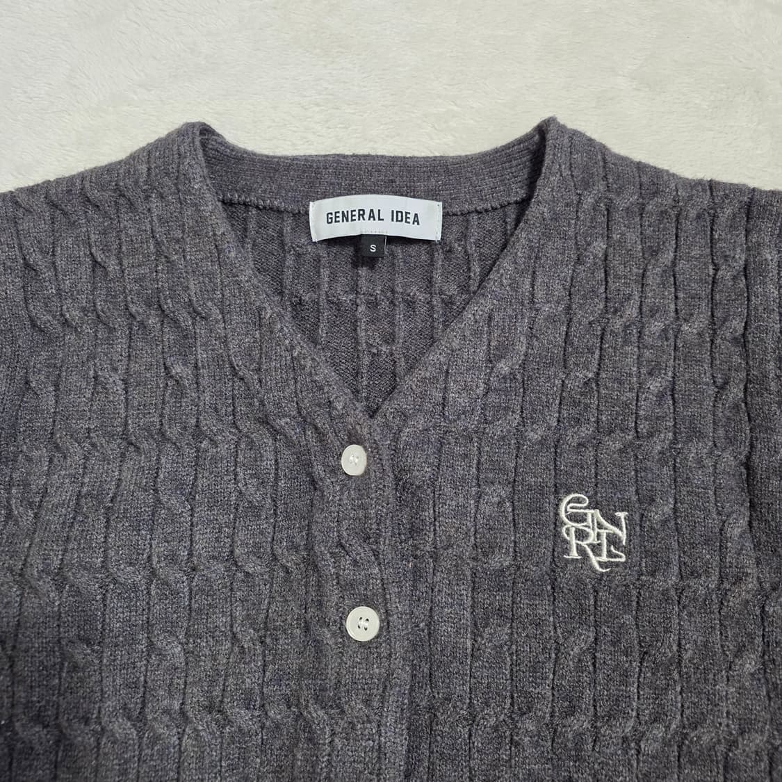 (S)여성 제너럴아이디어 케이블 니트 가디건 차콜 상품이미지2