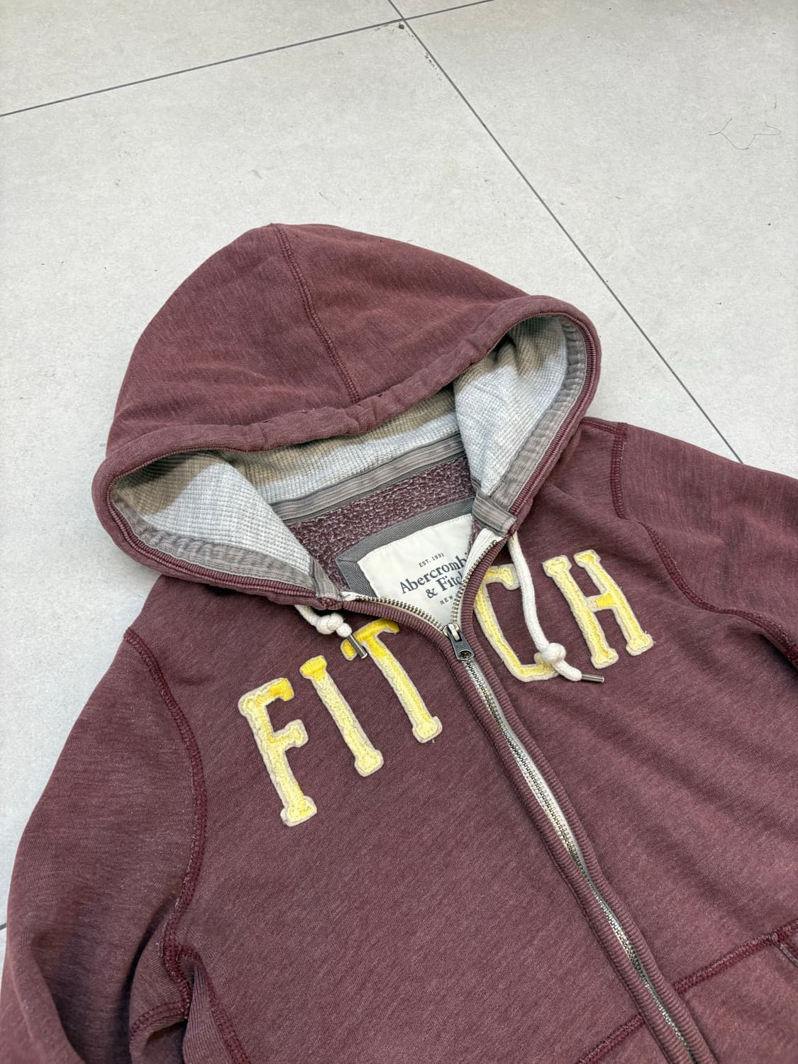 아베크롬비 피치 워시드 버건디 후드집업 상품이미지3