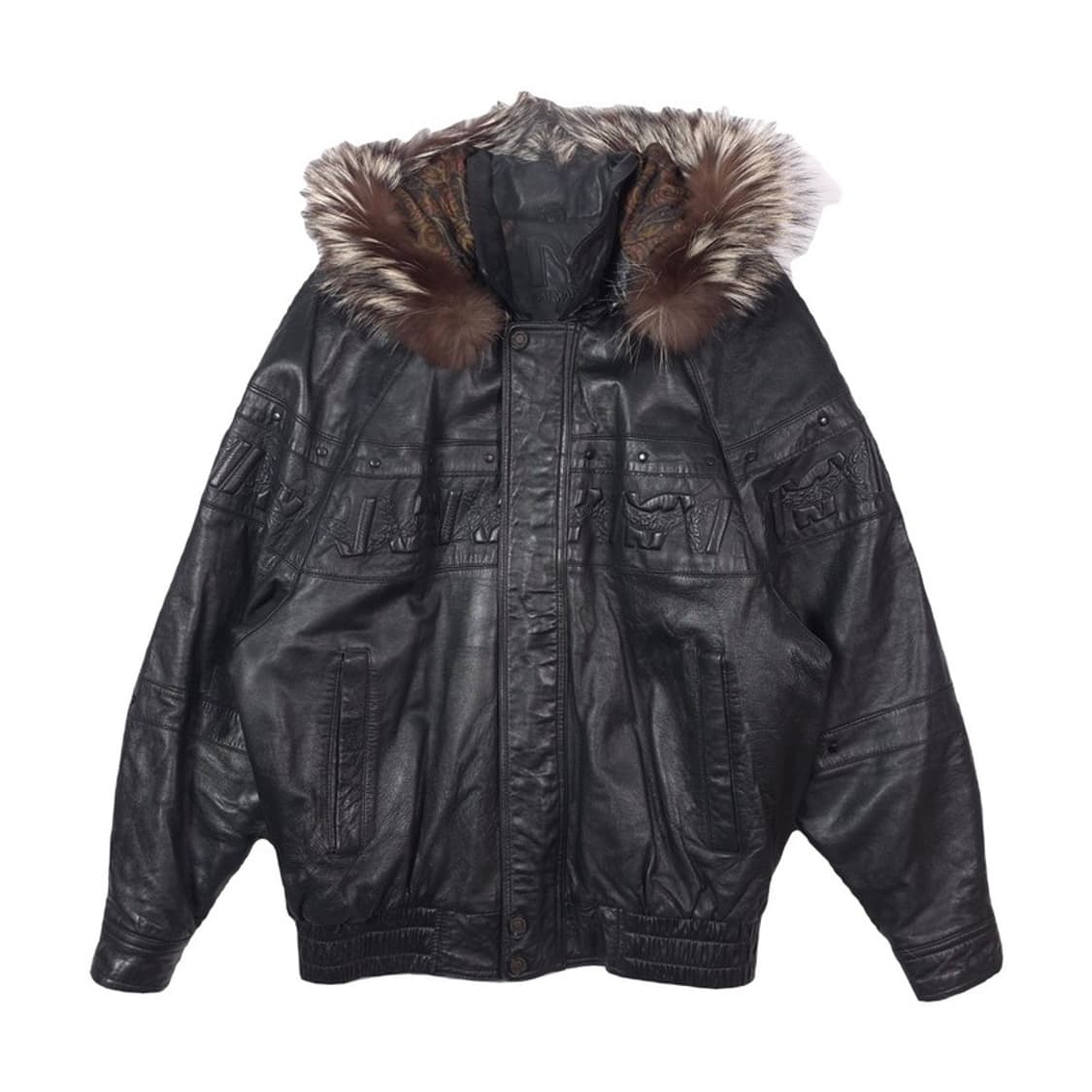 발망 올드스쿨 양가죽 엠보싱 후드 자켓 L 상품이미지1