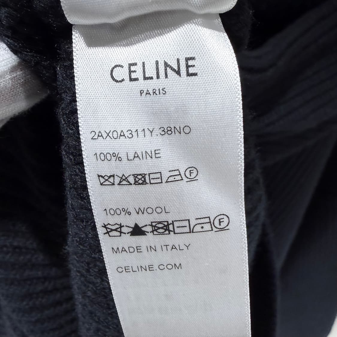 (S+/L) / 셀린느 리브드 울 니트 후드 블랙 상품이미지6