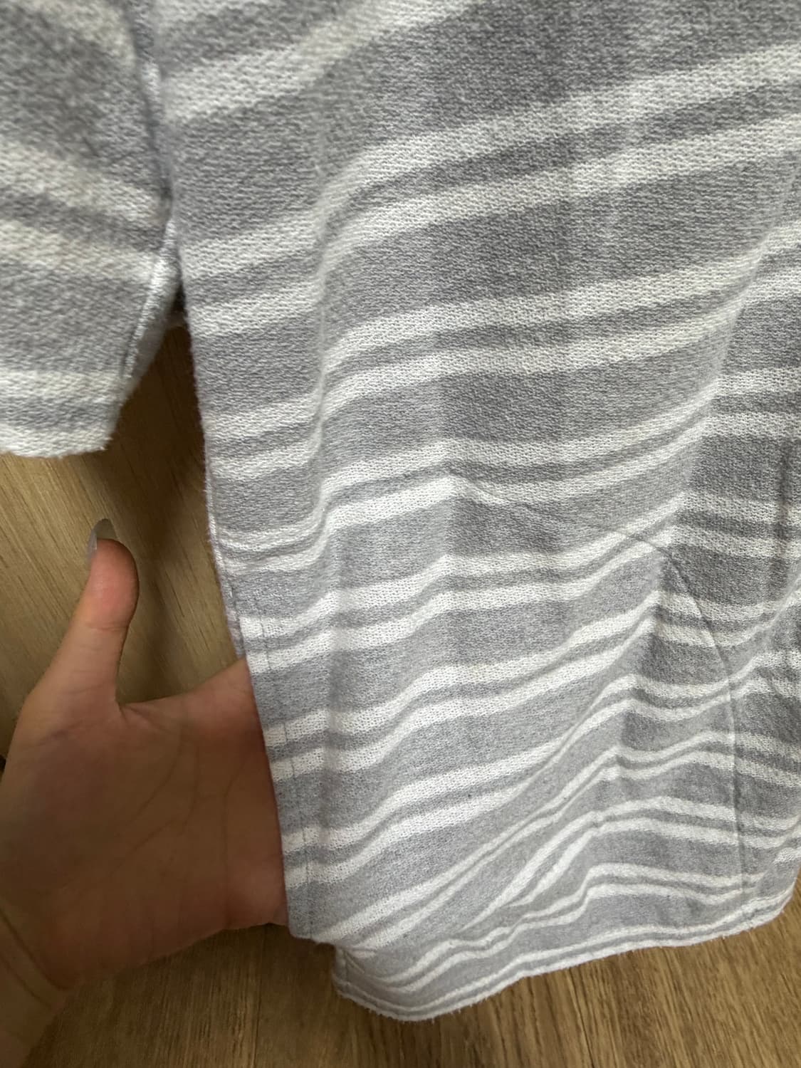 모리걸 스트라이프 반팔 후드집업 스즈코 하구미 상품이미지4