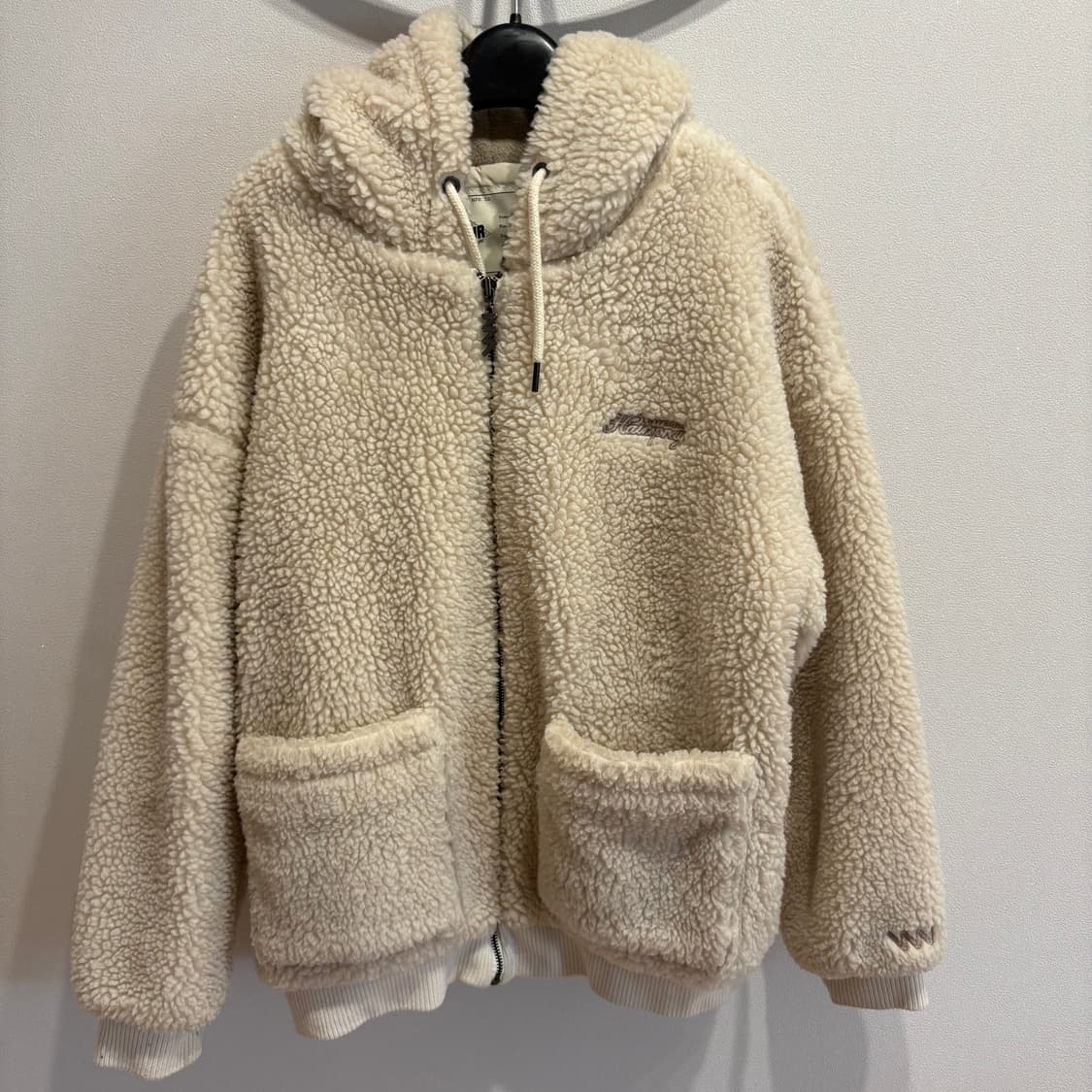 WVUR 뽀글이 후드 집업 M 아이보리 상품이미지1