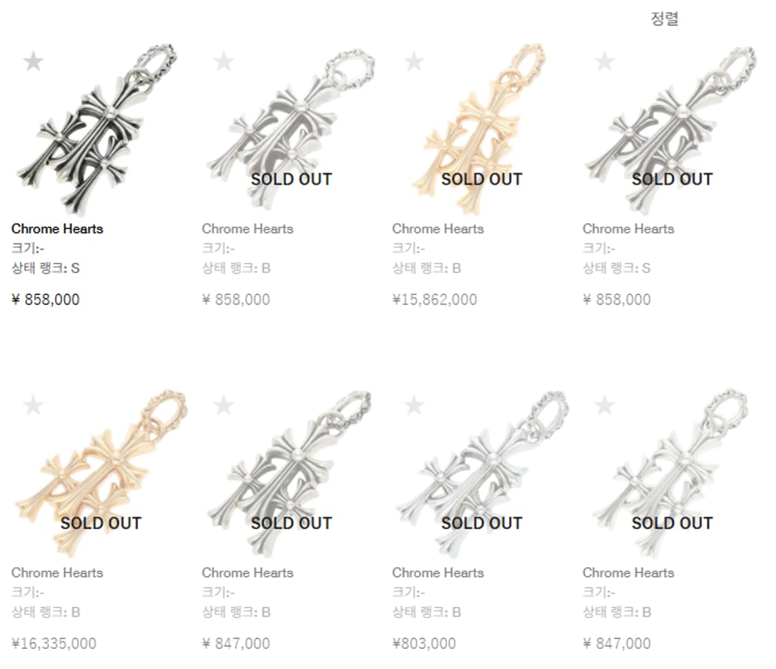 (새상품)크롬하츠 3CH 트리플 크로스 라지 펜던트 상품이미지10