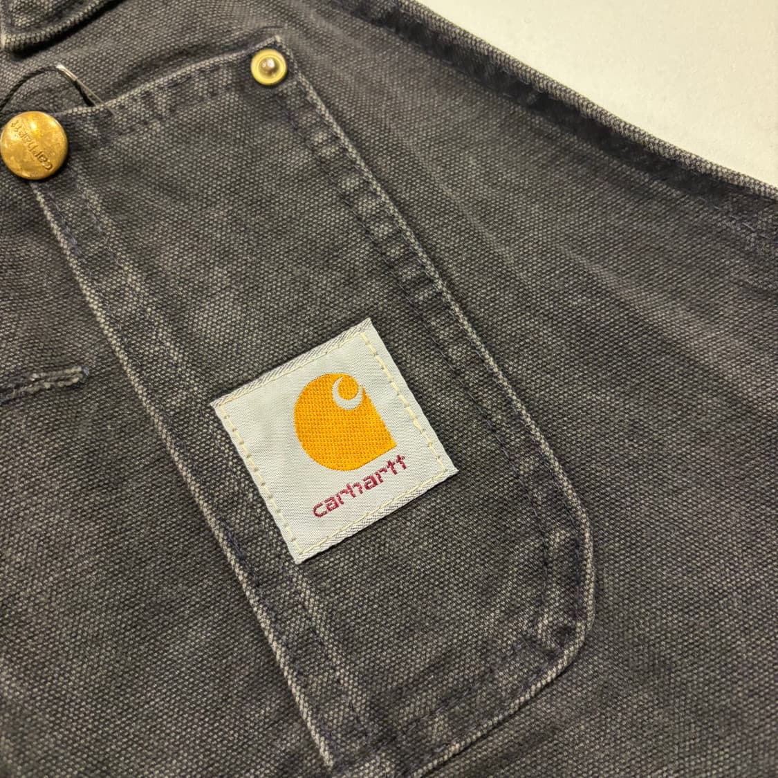 [L] 칼하트 블랙 더블니 워크 오버롤 멜빵 D638 상품이미지4