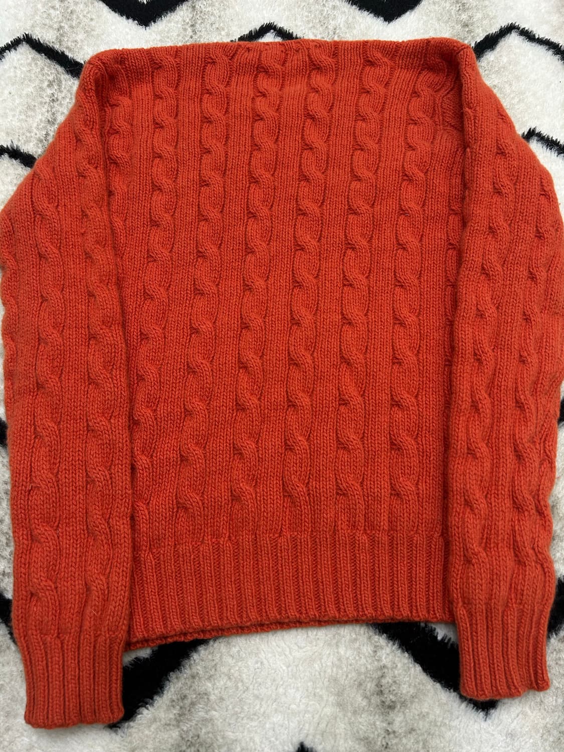 [M]폴로랄프로렌 90s 케이블 라운드 니트/오렌지 상품이미지4
